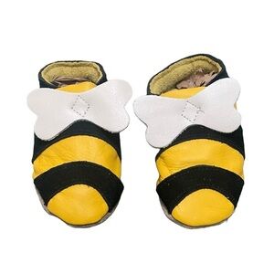 Star Child Bumble Bee Leather Baby Walking Shoes​​​​